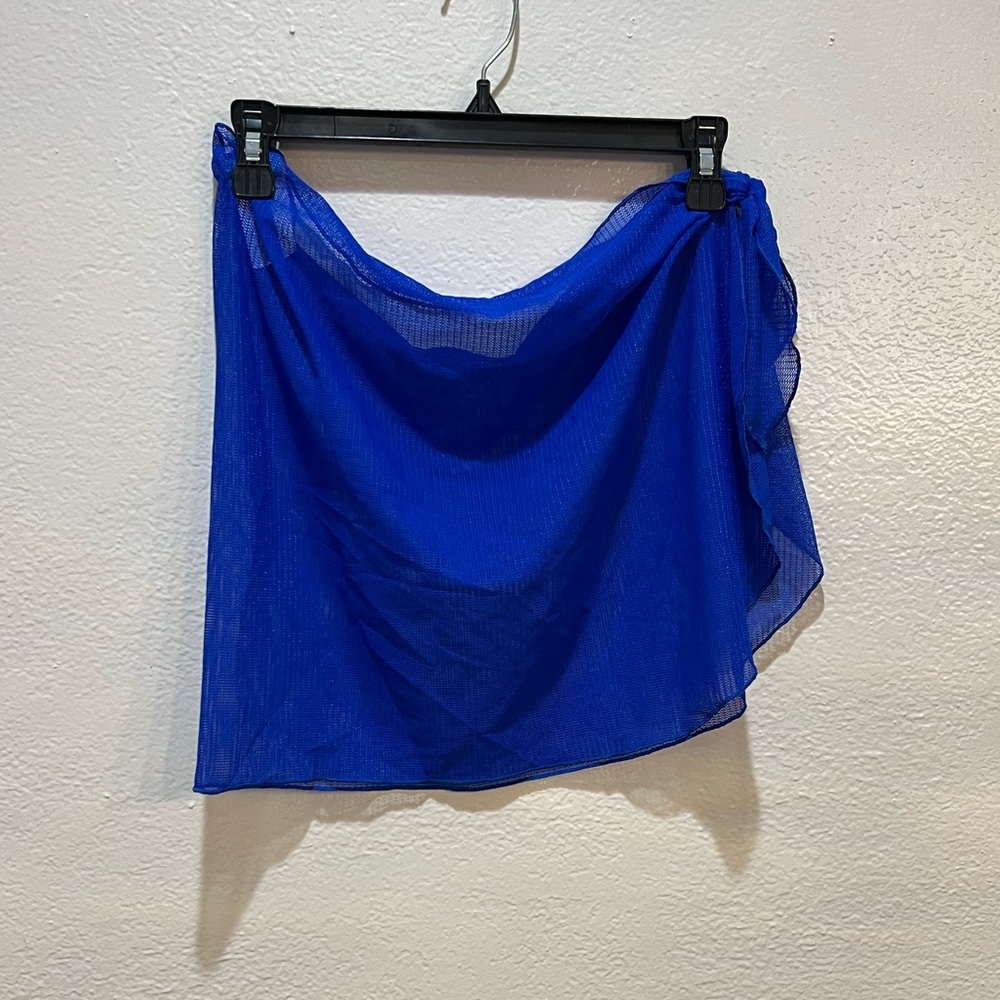 🔴 LE COVE Blue Stretch Swimsuit Cover Up Wrap/ sarong